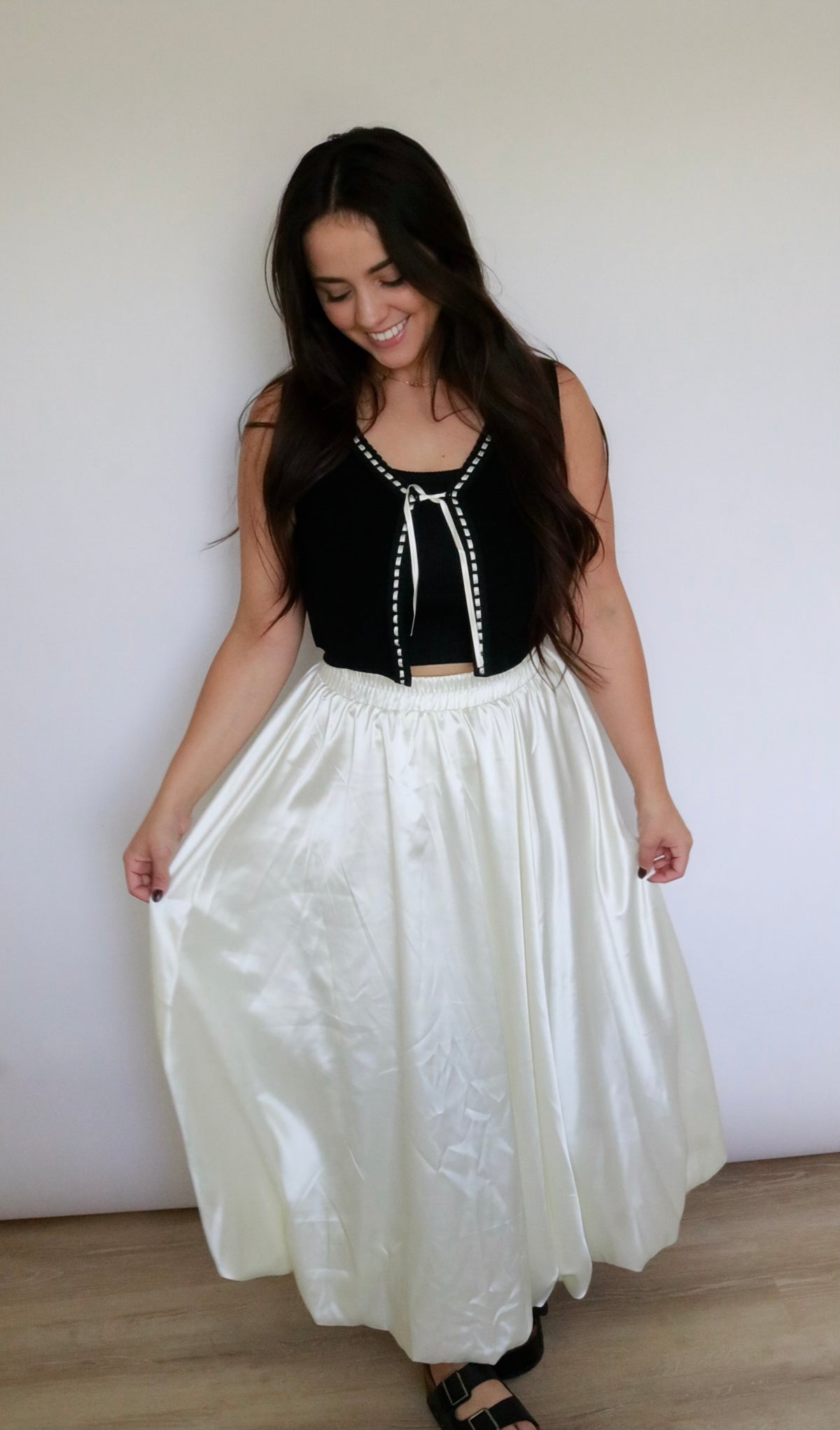 Sweet Vanilla Satin Skirt