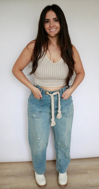 Roped Barrel Jeans