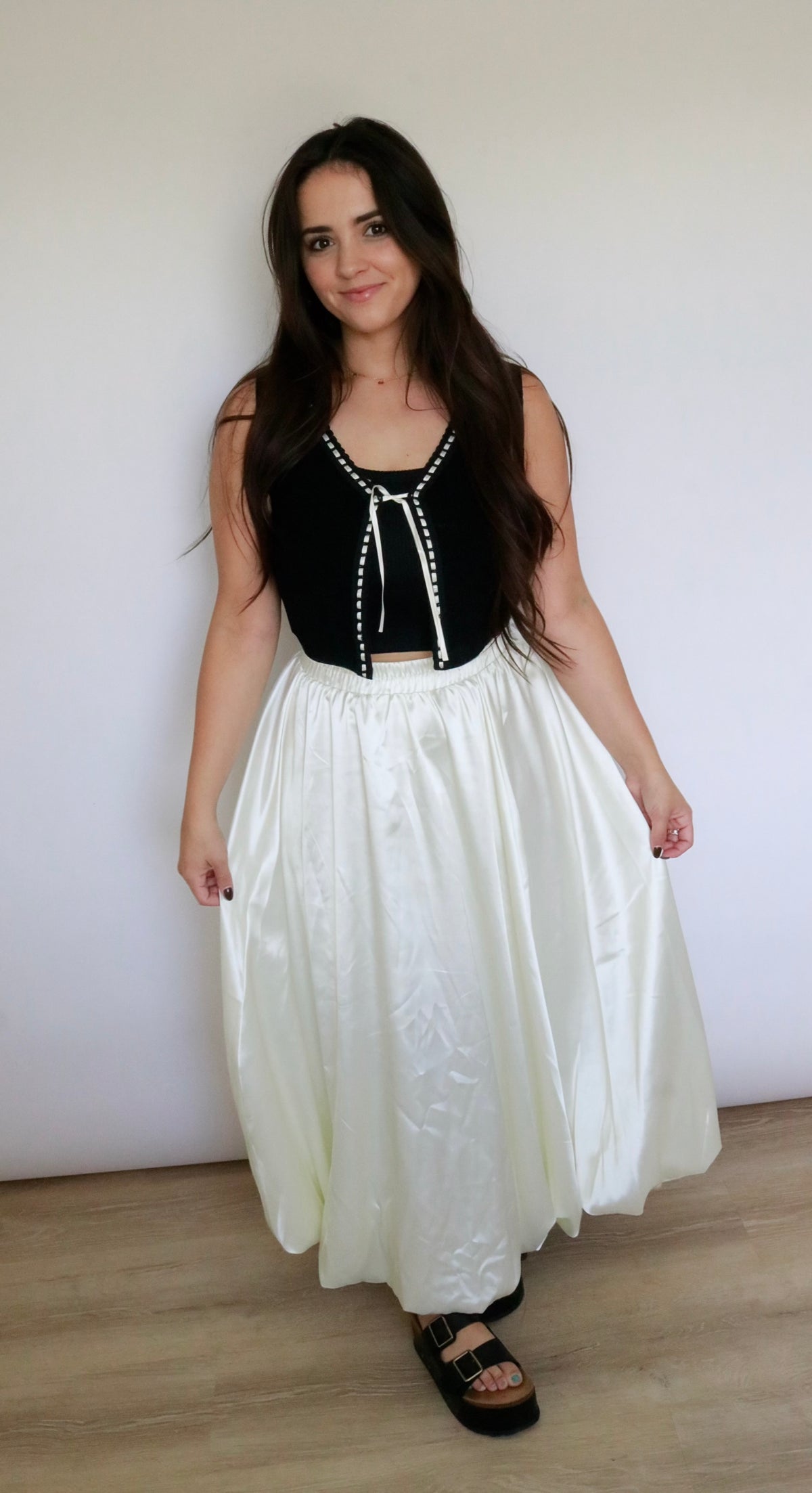 Sweet Vanilla Satin Skirt