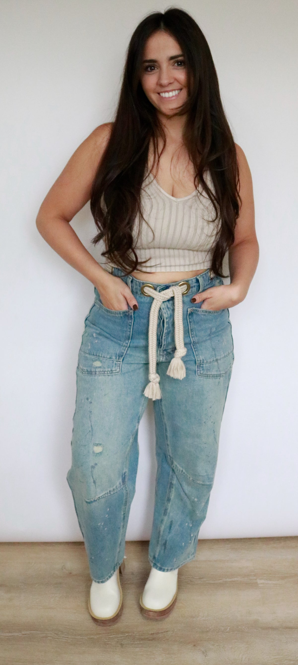 Roped Barrel Jeans