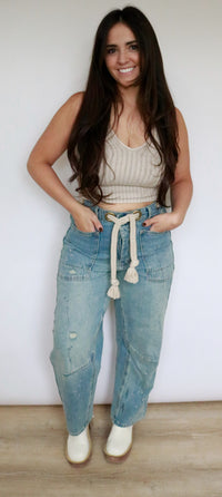 Roped Barrel Jeans