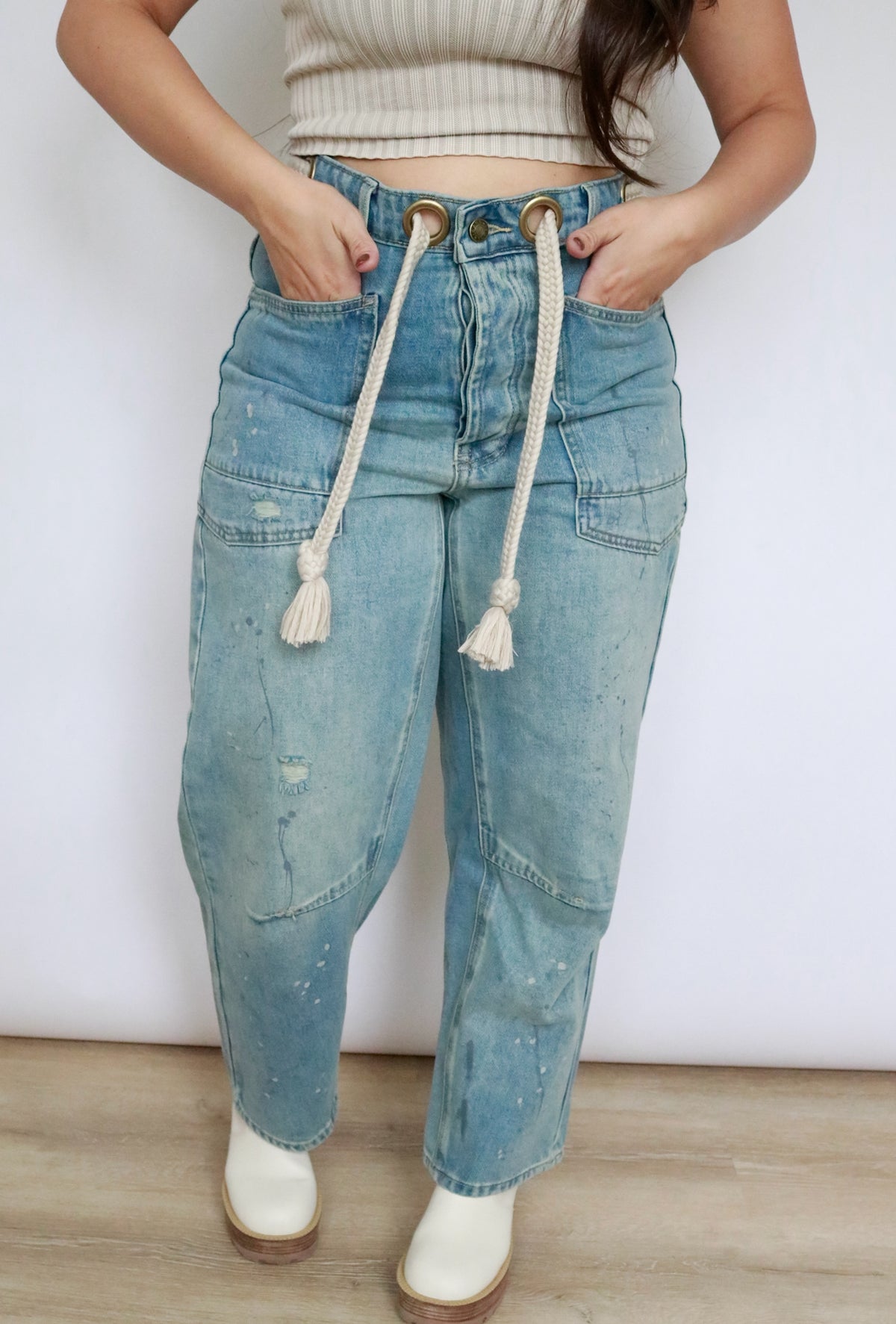 Roped Barrel Jeans