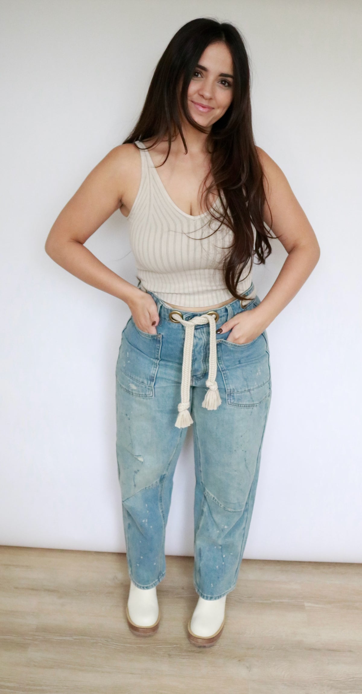 Roped Barrel Jeans
