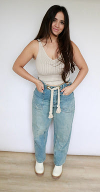 Roped Barrel Jeans