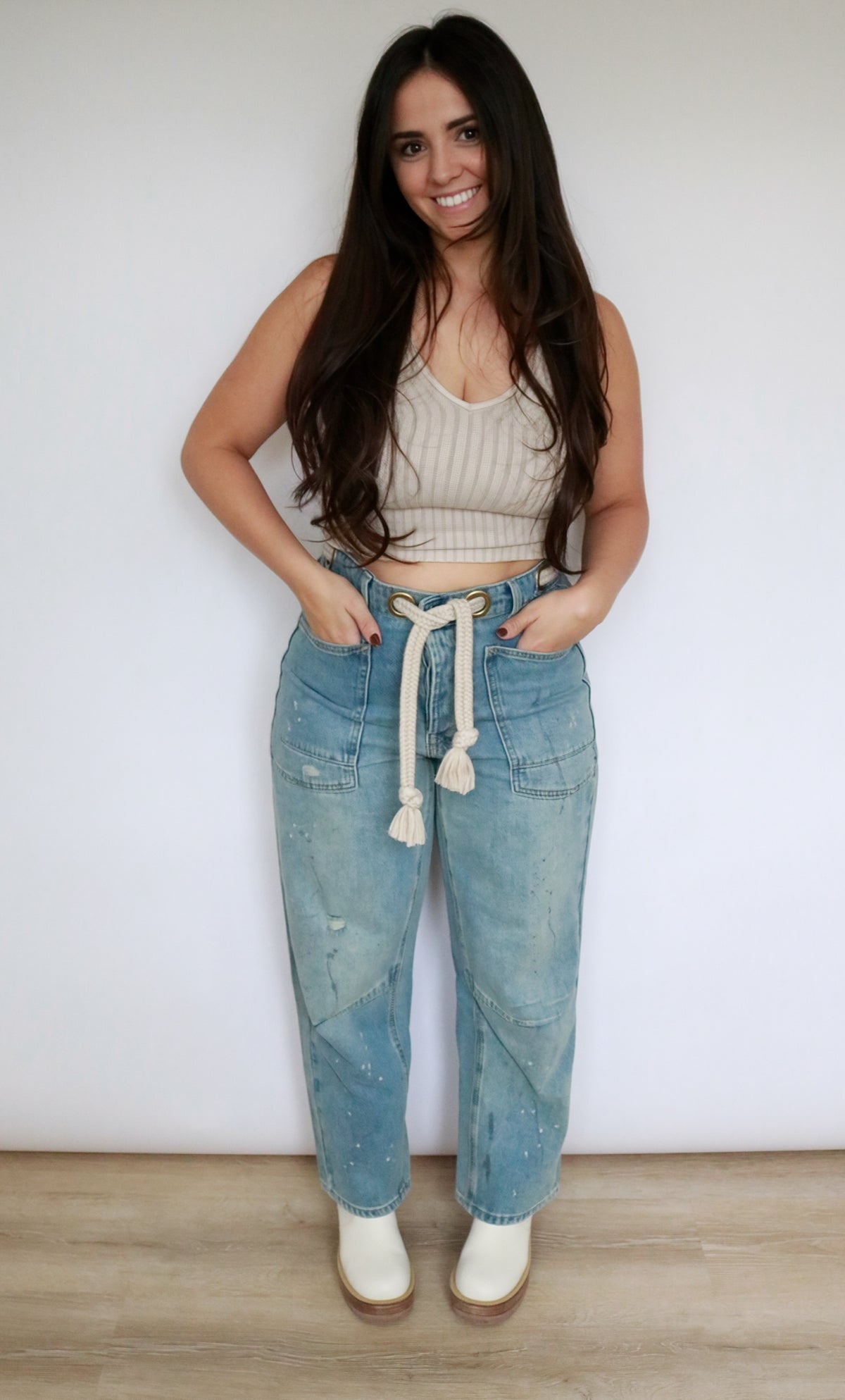 Roped Barrel Jeans