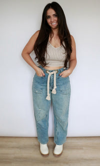 Roped Barrel Jeans