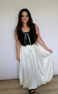 Sweet Vanilla Satin Skirt