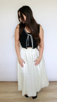 Sweet Vanilla Satin Skirt