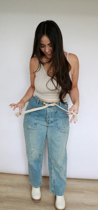 Roped Barrel Jeans