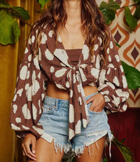 Dotted Front Tie Top