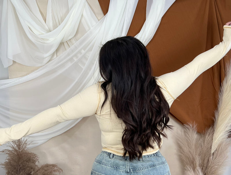 Waffle Love Scoop Neck Crop